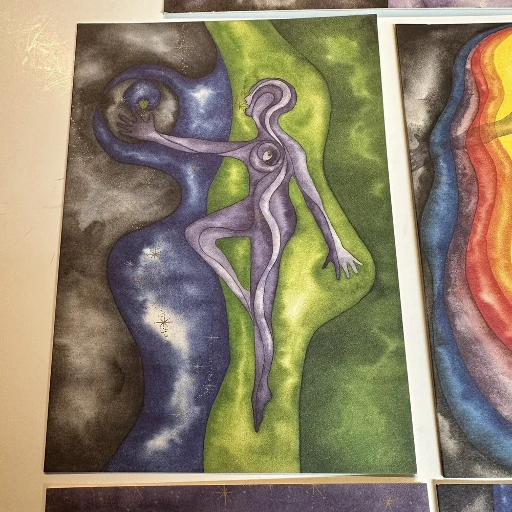Nuttman SM Contemplation 1-6 Abstract Art Blank Note Cards Unused